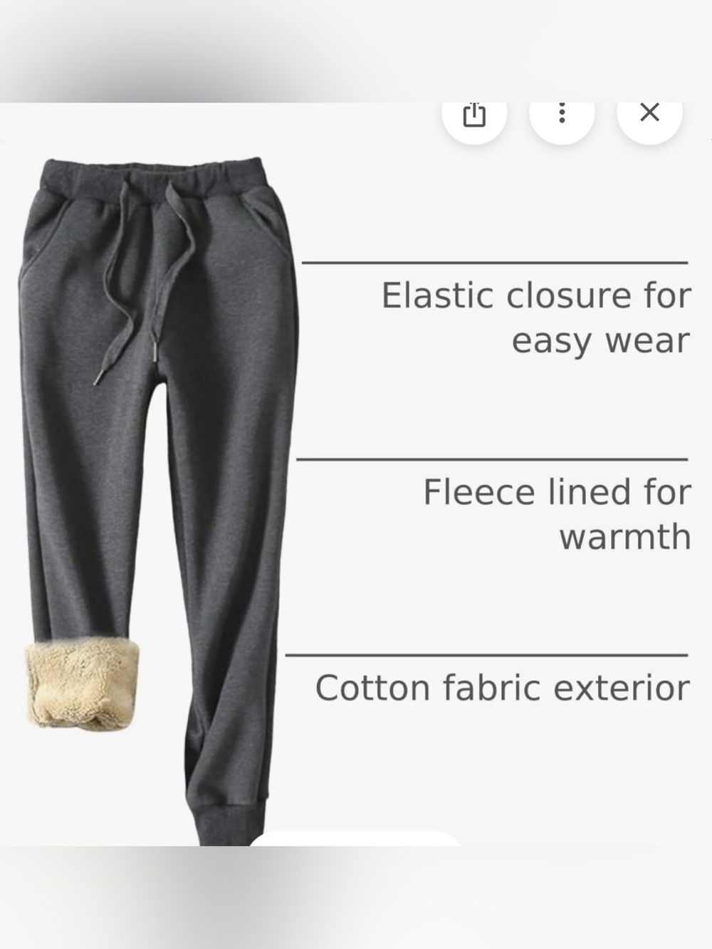 Yeokou Women's Sherpa Lined Fleece Jogger Sweatpants - charcoal gray